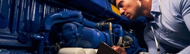 Man checking engine cooling system