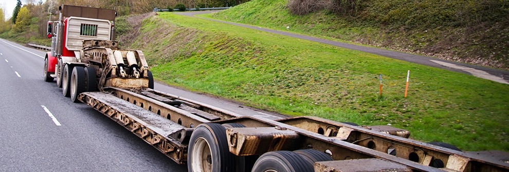 Truck and trailer on highway