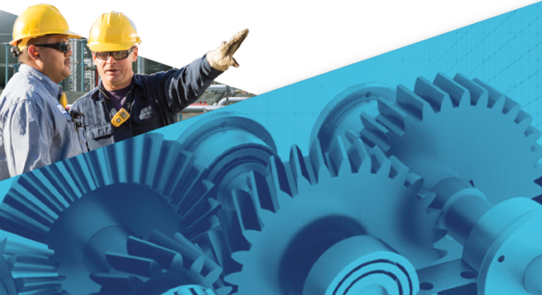 Men with gear box
