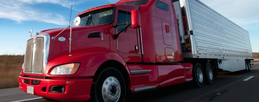 Truck and Trailer on Highway