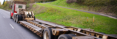 Truck and trailer on highway